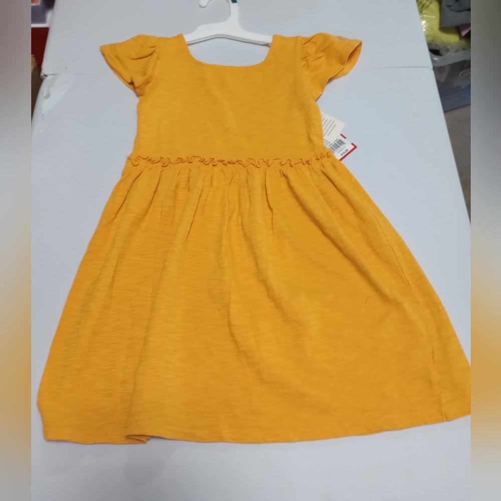 NWT Cat & Jack Toddler Girls' Short Sleeve Solid Knit Washed Dress